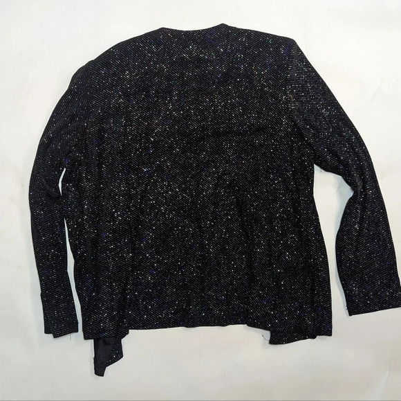 Vintage Laurel  Glitter Sparkle Long Sleeve Open Front Black Cardigan Woman 14 - Picture 8 of 10